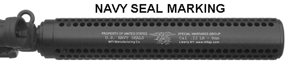 MFI M4 Style Fake Silencer for ATI GSG5 GSG-5 (HK MP5 Style) .22 Caliber Carbine Navy Seal Marking