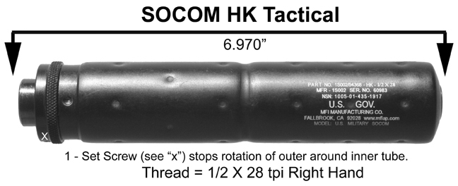 MFI SOCOM Style Fake Silencer U.S. Gov. Logo / Laser Engraving
