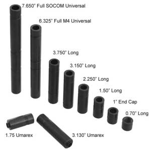 MFI Individual Adapters 40+ length and thread combinations as well as Custom Adapters for the MFI M4 & SOCOM Universal Fale Silencers / Barrel Shrouds / Mock or Faux Suppressors.