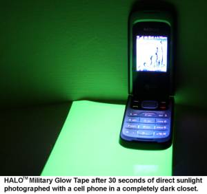 HALO™ Military Glow In The Dark Tape (Luminous / Phosphorescent Tape. 4 X 6 inch Sheet