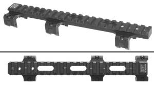 Side and Top views of the MFI 8.5 inch long MFI HK93 Scope Mount.