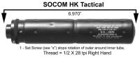 MFI SOCOM Style Fake Silencer 1/2 X 28 tpi Right Hand (NEW IMPROVED)