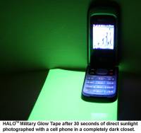 HALO™ Military Style Glow In The Dark Tape (Luminous / Phosphorescent) Tape. X 50 SHEETS and S&H via Priority Mail is included
