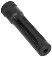 Top view of 3.875" Long Lug MFI HK G28 DMR Style Muzzle Brake / Barrel Extension for Ca. Compliant: FN FS-2000, 9/16 X 24 Left Hand to get to Ca OAL 30" or MD OAL 29". WARNING: Use only with .22 LR, .223