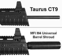 MFI M4 Universal Barrel Shroud / Fake Silencer for Taurus CT9 / CT-9