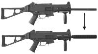 Comparing Standard H&K USC45 Carbine with MFI USC45 Kompfswimmer Marked Fake Silencer / Barrel Shround