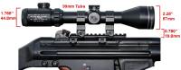 MFI 5.5" Long Low Profile Scope Mount for HK Weapons (Universal) on HK G3 /  HK 91 with MFI 30mm Tall Standard Duty Sniper Rings and 30mm tubed sniper scope.