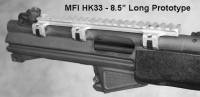 Prototype in the white of the MFI 8.5 inch long MFI HK93 Scope Mount.